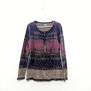 Ruff Hewn Henley Long Sleeve Shirt Size M